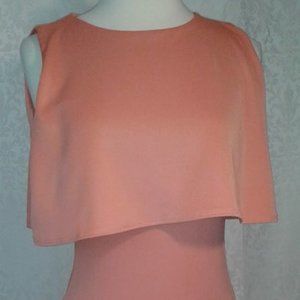 Peach Cape Sleeveless Pull Over Dress Size M, L